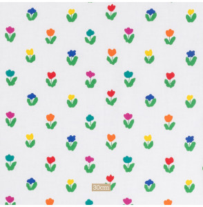 AUTHENTIEKE-VINTAGE-KATOENEN-STOF-VEELKLEURIGE-BLOEMEN-OP-EEN-WITTE-ACHTERGROND