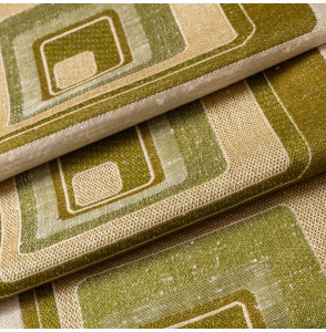 TISSU-VINTAGE-AUTHENTIQUE-EN-TOILE-DE-COTON-CARRÉS-CAMAÏEU-DE-VERTS