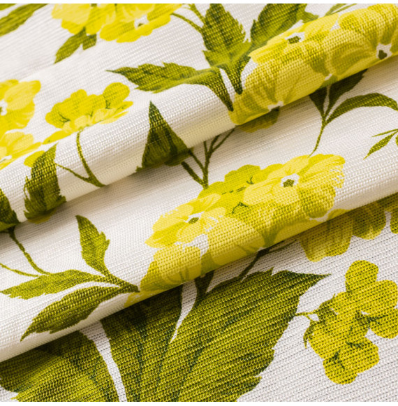 TISSU-VINTAGE-AUTHENTIQUE-EN-COTON-FLORAL-VERT-SUR-FOND-BLANC