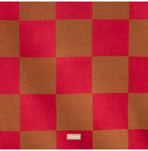 AUTHENTIEKE-VINTAGE-KATOENEN-STOF-JACQUARD-ROOD-RUITJE