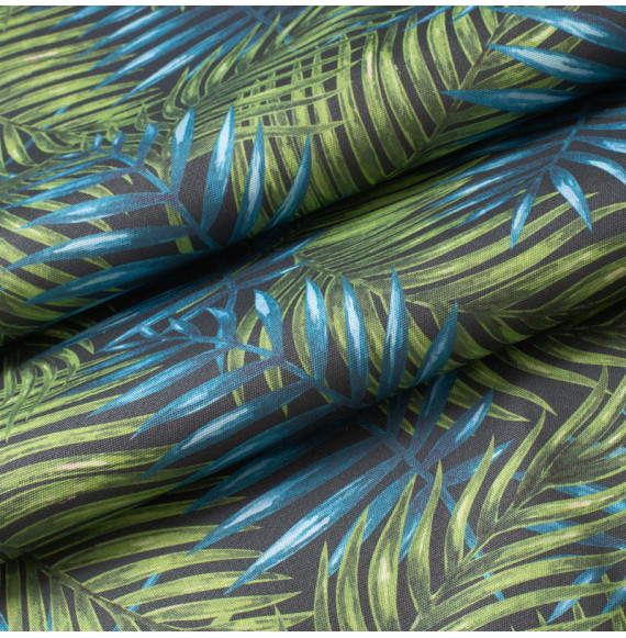 Outdoor-stof-groene-en-blauwe-bladeren