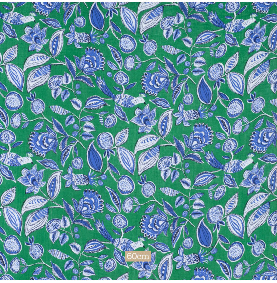 Tetra-Stof-met-bloemen-blauw-achtergrond-groen