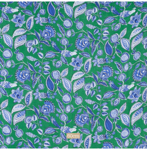 Tetra-Stof-met-bloemen-blauw-achtergrond-groen