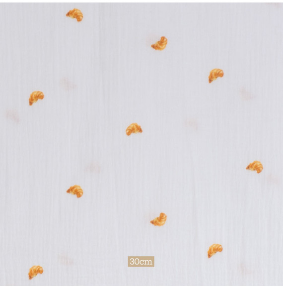 Tissu-tetra-double-gaze-blanc-cassé-imprimé-croissant