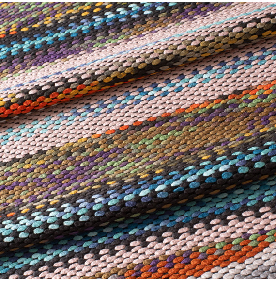 TISSU-TWEED-DE-HAUTE-COUTURE-LA-FILLE-LIGNÉ-MULTICOLORE--TURQUOISE