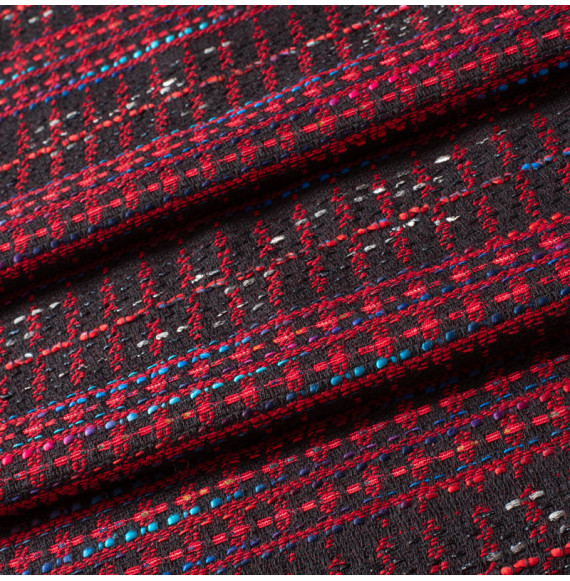 TISSU-TWEED-MAHLIA-KENT--NOIR-ET-ROUGE