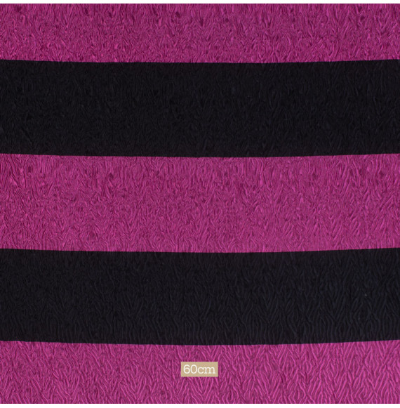 TISSU-GAUFRÉ-LIGNÉ-FUSCHIA-ET-NOIR