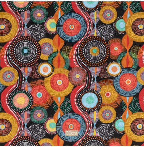 Tissu-coton-esprit-aborigène-ocre