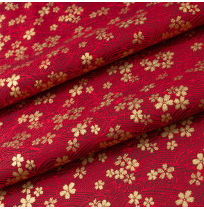 Tissu-coton-rouge-esprit-japonais-doré