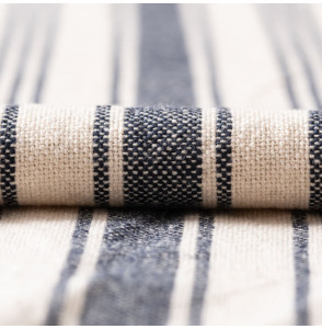 Tissu-coton-naturel-ligné-bleu-marine