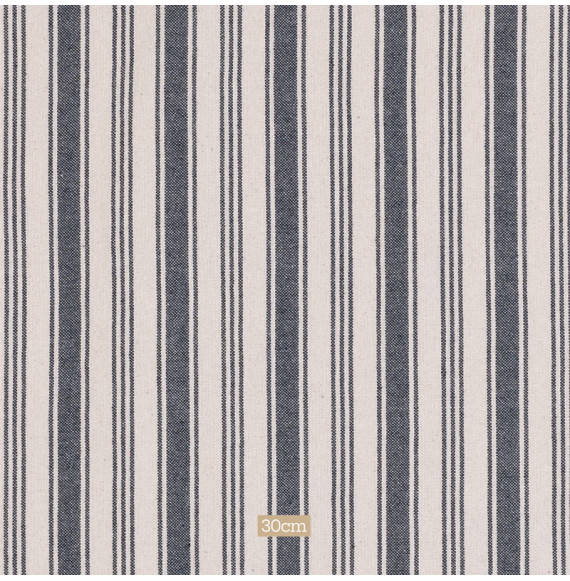Tissu-coton-naturel-ligné-bleu-marine