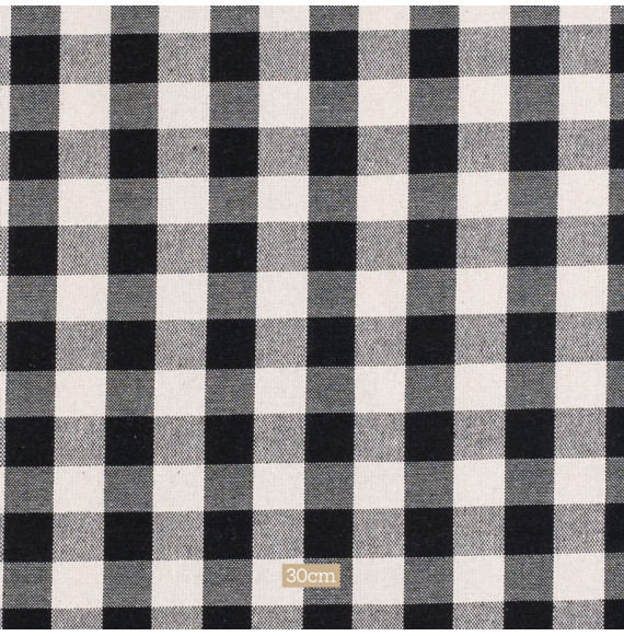 Tissu-coton-naturel-vichy-noir