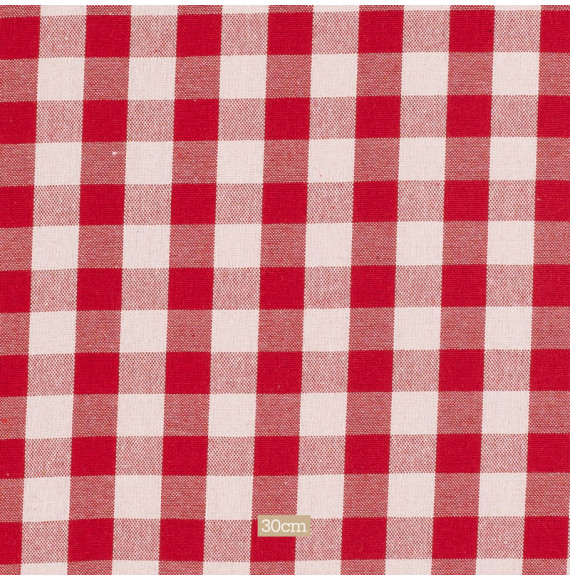 Tissu-coton-naturel-vichy-rouge