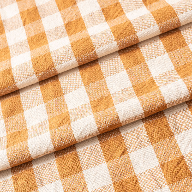 Tissu-coton-naturel-vichy-ocre
