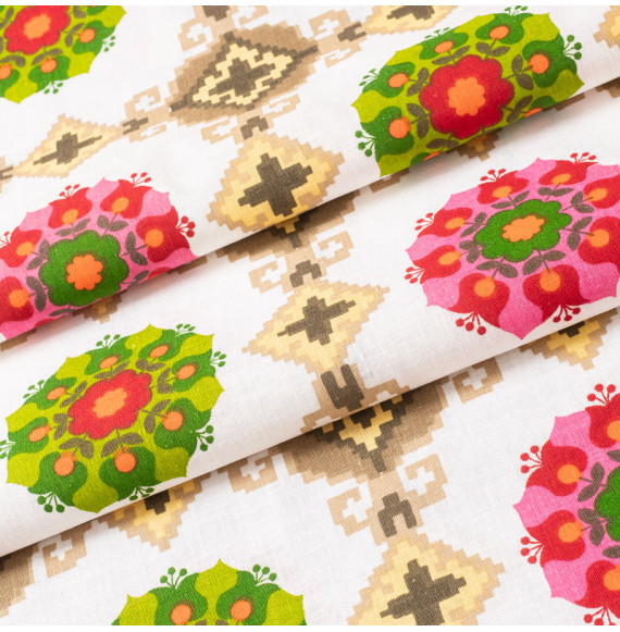 TISSU-VINTAGE-AUTHENTIQUE--FLORAL-ET-PIXELS