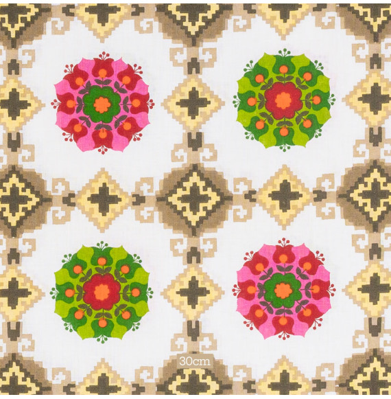TISSU-VINTAGE-AUTHENTIQUE--FLORAL-ET-PIXELS