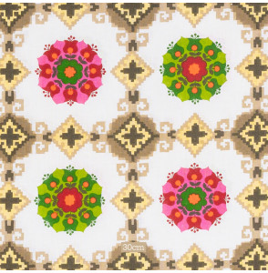 TISSU-VINTAGE-AUTHENTIQUE--FLORAL-ET-PIXELS