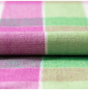 TISSU-VINTAGE-AUTHENTIQUE--CARREAUX-MAUVES-ET-VERTS