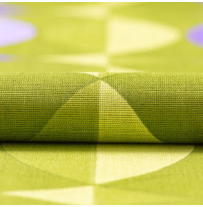 TISSU-VINTAGE-AUTHENTIQUE--GÉOMÉTRIQUE-VERT-ET-MAUVE
