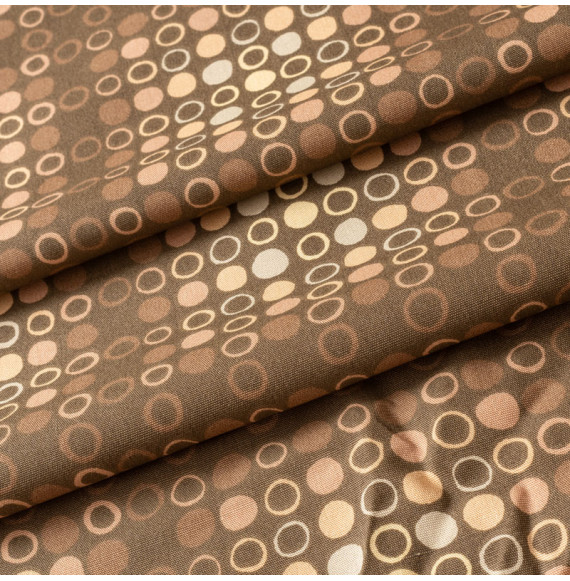 TISSU-VINTAGE-AUTHENTIQUE--CERCLES-BEIGES