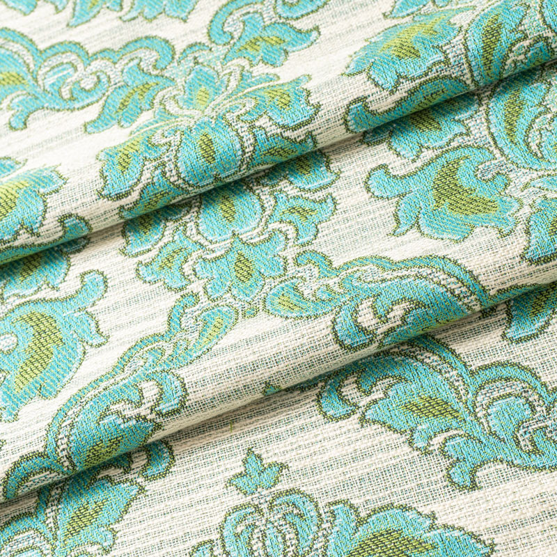 TISSU-VINTAGE-AUTHENTIQUE--ARABESQUE-TURQUOISE