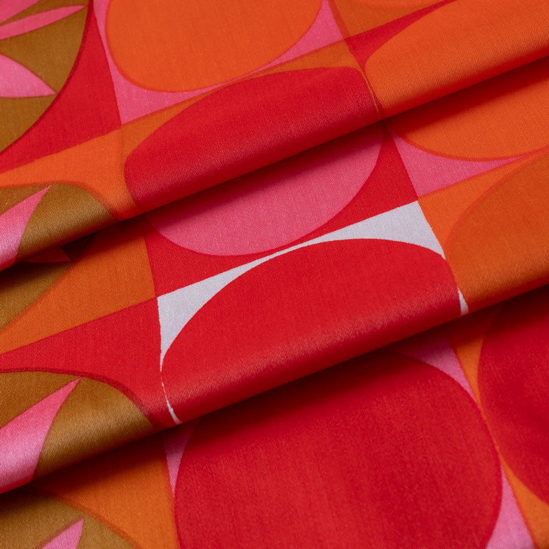 AUTHENTIEK-VINTAGE-STOFUIT-DE-JAREN-60-EN-70-ROZE-BLOEMEN-EN-ROZE-EN-ORANJE-CIRKELS