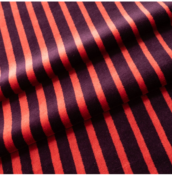 Tissu-velours-rayé-aubergine-et-rouge