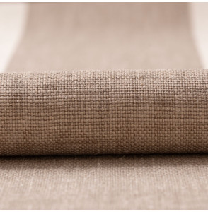 Tissu lin naturel ligné taupe