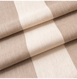 Tissu lin naturel ligné taupe