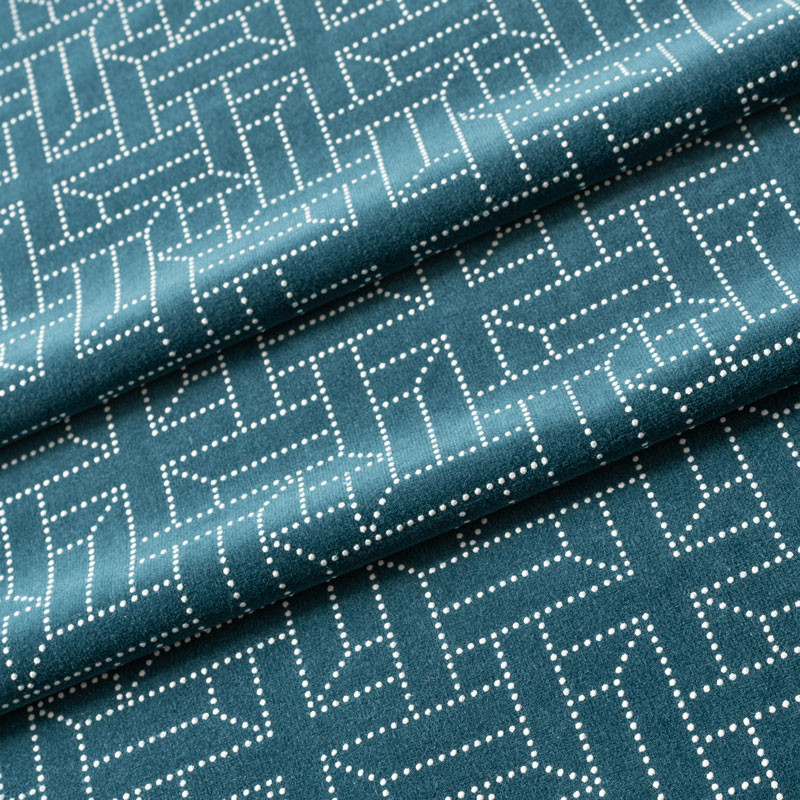 Tissu-velours-imprimé-bleu