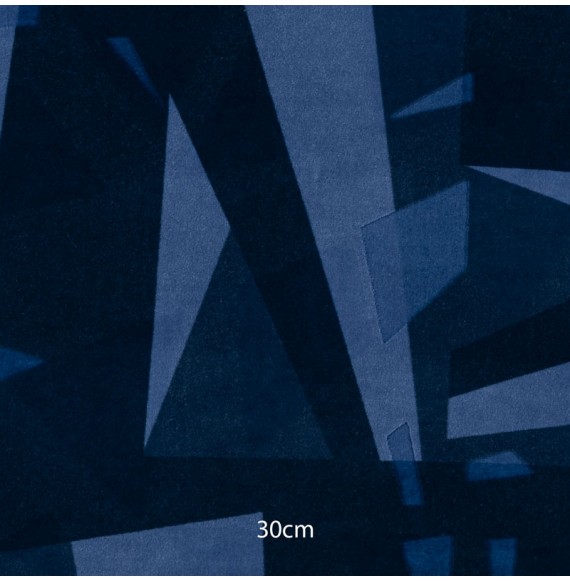 Tissu velour géométrique bleu cobalt