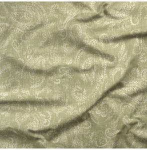 Tissu-lin-coton-motif--cachemire-vert