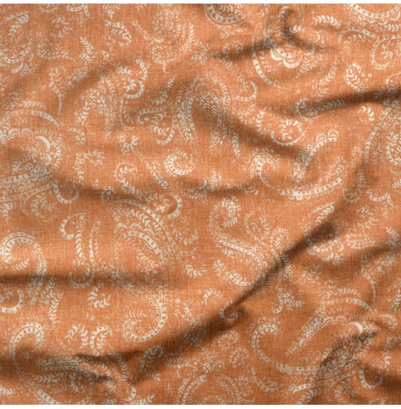 Tissu-lin-coton-motif-cachemire-brique