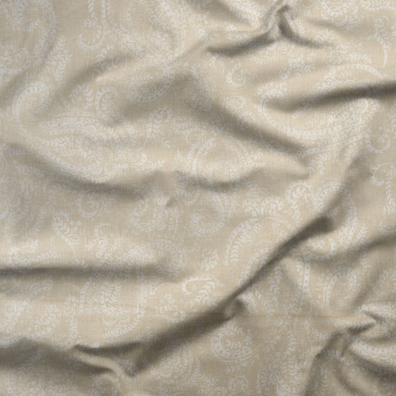 Tissu-lin-coton-motif-cachemire-beige