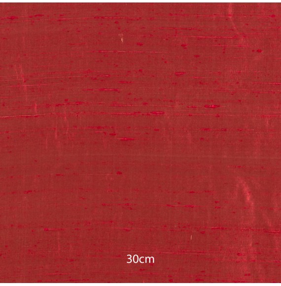 Tissu soie sauvage rouge