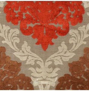 Tissu velours motif rouge