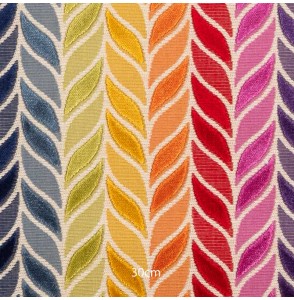 Tissu velours feuilles multicolor