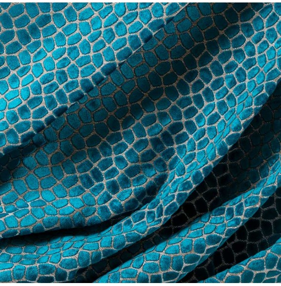 Tissu-velours-écailles-turquoise