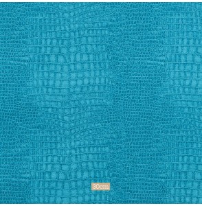 Tissu suédine crocodile bleu turquoise