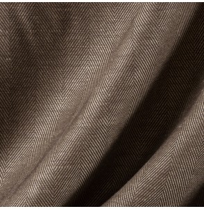 Tissu-lin-coton-naturel-à-chevron-brun