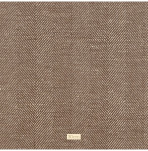 Tissu lin coton naturel à chevron brun