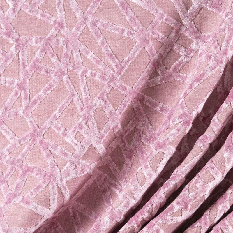 Tissu-géométrique-velour-rose