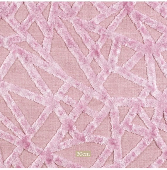 Tissu géométrique velour rose