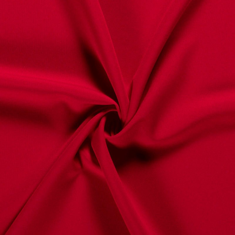 Tissu-polyester-uni-rouge