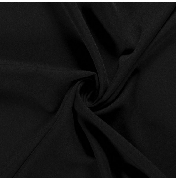 Tissu-polyester-uni-noir