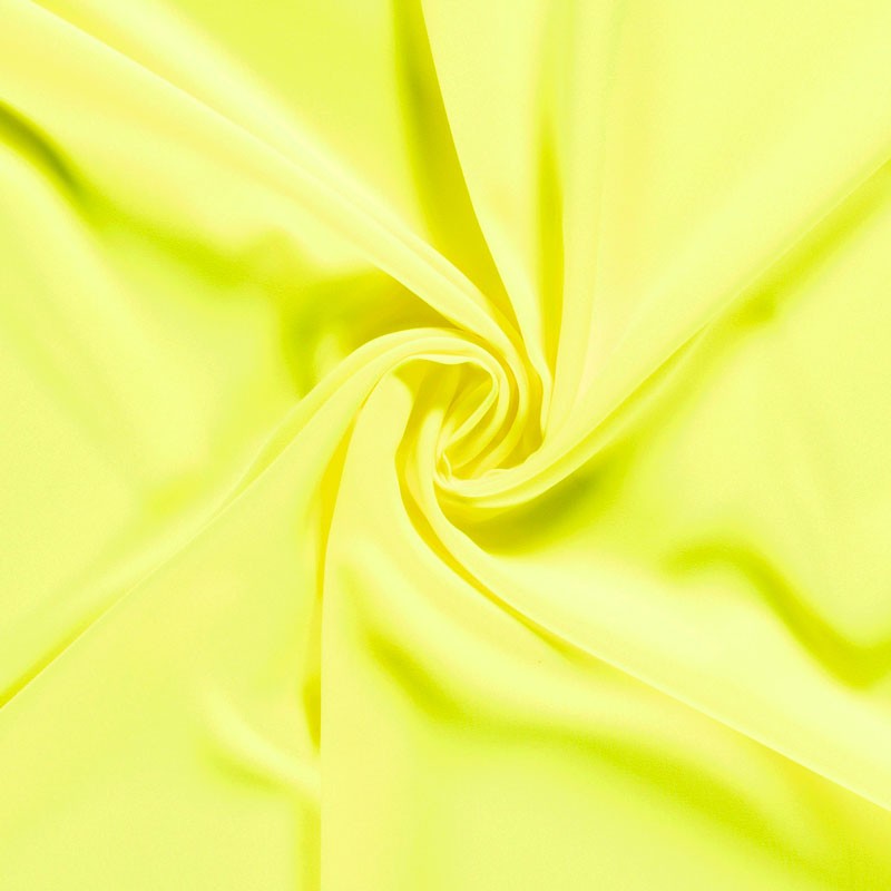Tissu-polyester-uni-jaune-fluo