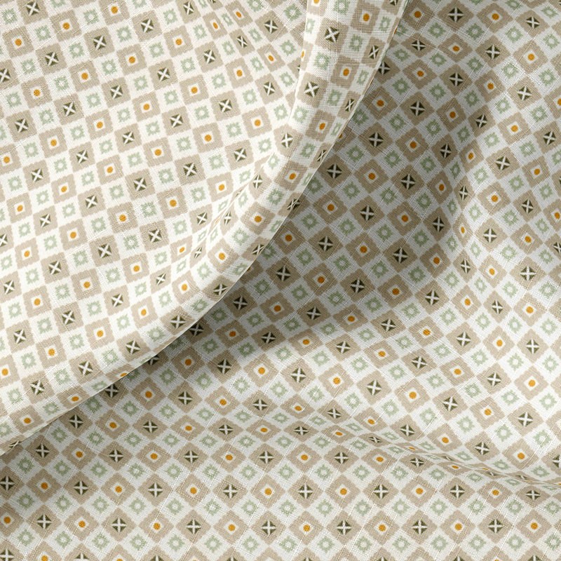 Tissu-coton-blanc-petits-carrés-gris