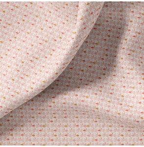 Tissu-coton-blanc-Feuille-pastel-rose