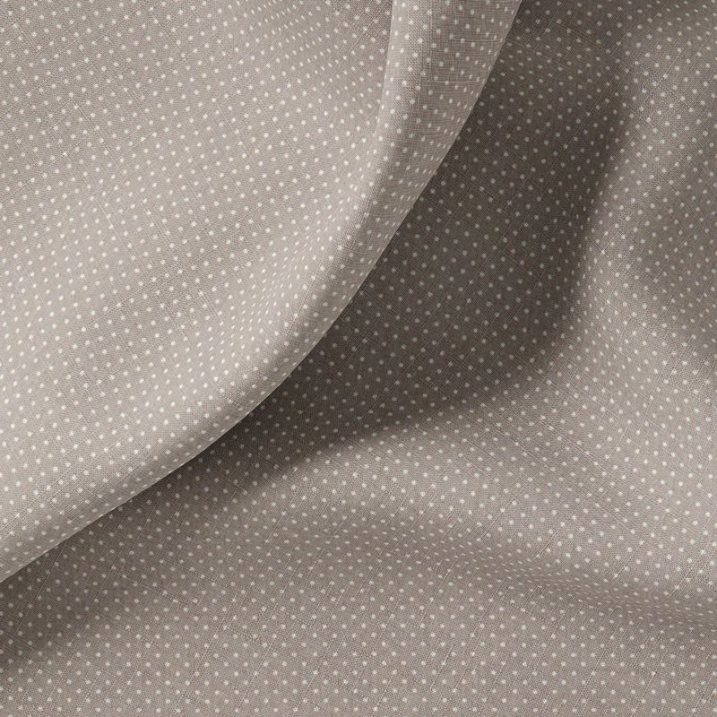 Tissu-coton-gris-moyen-Pois-blancs