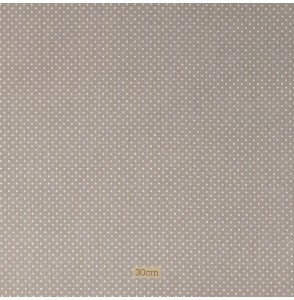 Tissu coton gris moyen Pois blancs